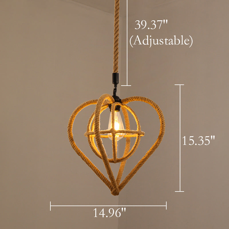 Retro Creative Hemp Rope Weaving 1-Light Pendant Light
