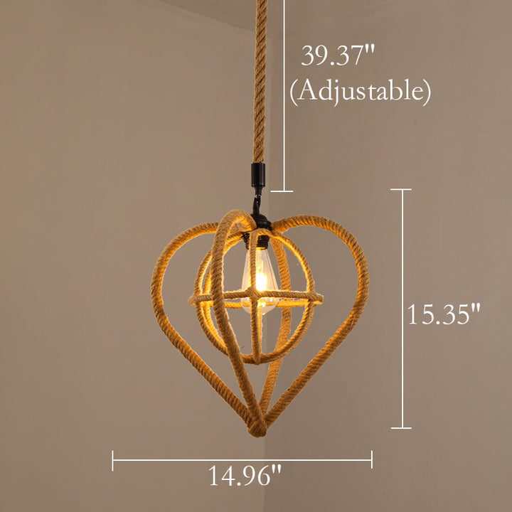 Retro Creative Hemp Rope Weaving 1-Light Pendant Light
