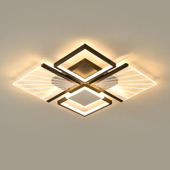 Moderne minimalistische geometrische Formen Schwarz Weiß Eisen LED Deckenleuchte 