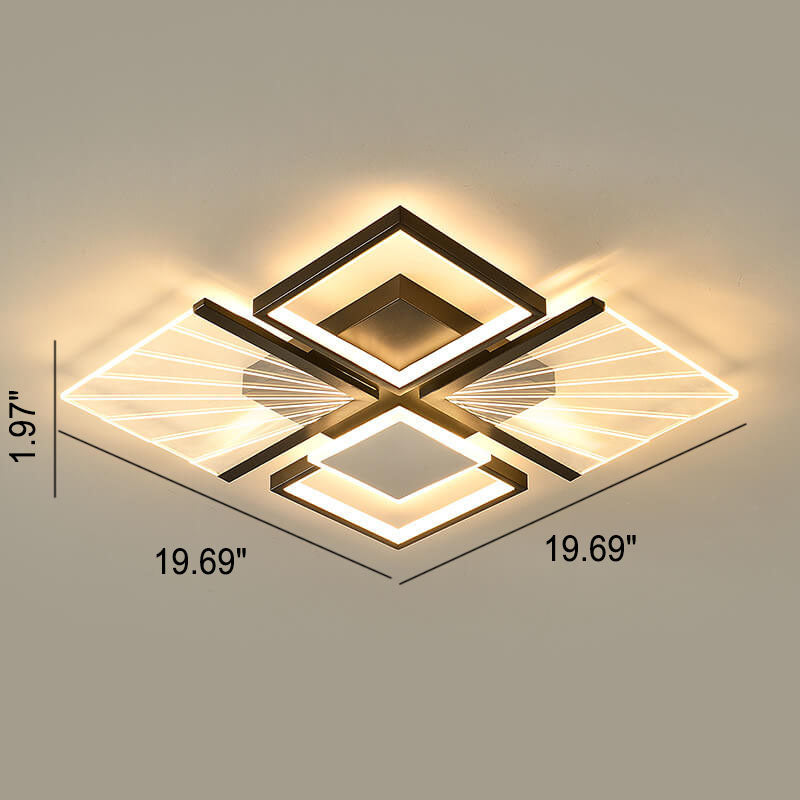 Moderne minimalistische geometrische Formen Schwarz Weiß Eisen LED Deckenleuchte 