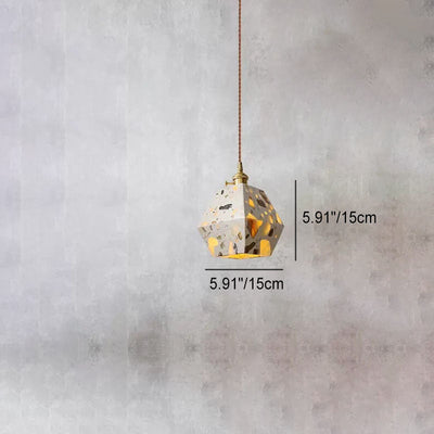 Japanese Retro Terrazzo Polygons 1-Light Pendant Light