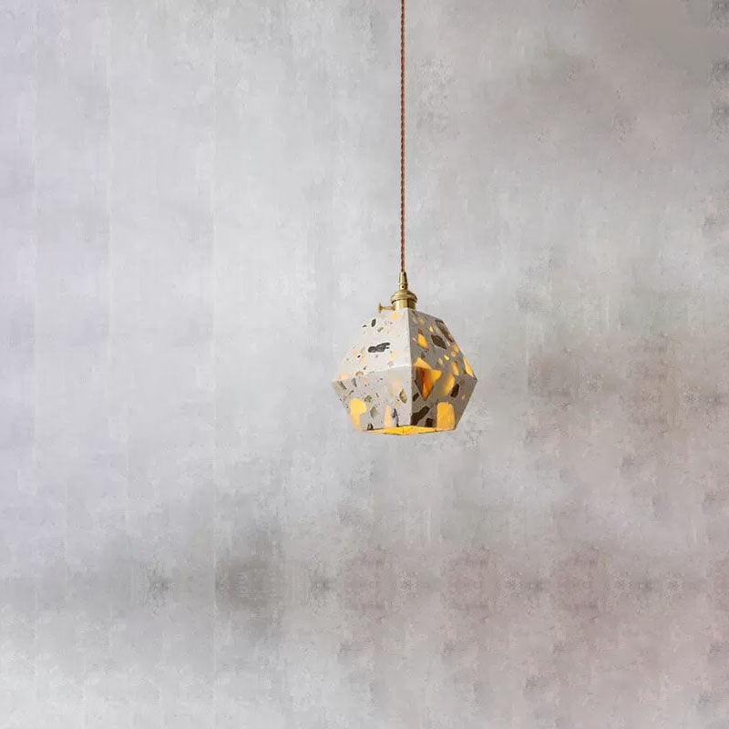 Japanese Retro Terrazzo Polygons 1-Light Pendant Light