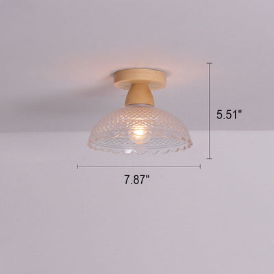 Japanische minimalistische Log Glass 1-Light Semi-Flush Mount Light