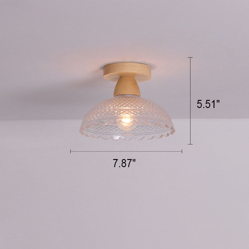Luz de montaje semi-empotrado de 1 luz de vidrio minimalista japonés 