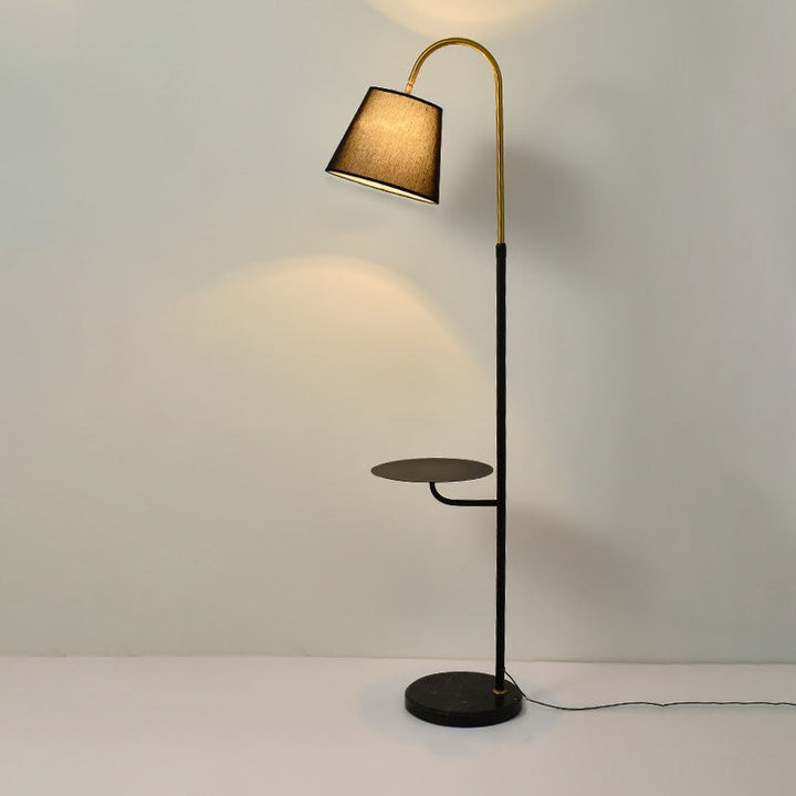 Nordic Light Luxus-Plissee-Stoff-Marmor-Stehlampe mit 1 Licht
