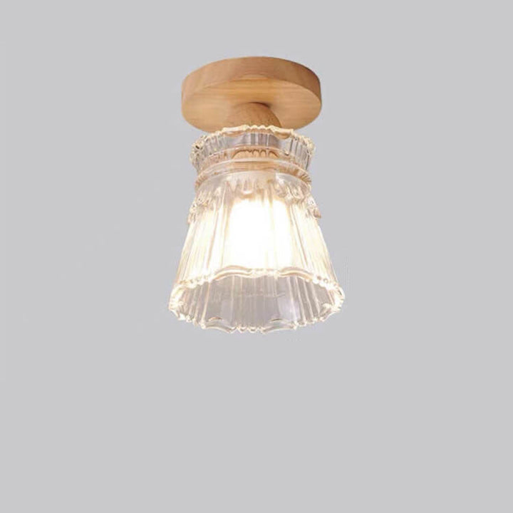 Lustre semi-encastré 1 lumière en verre simple japonais 