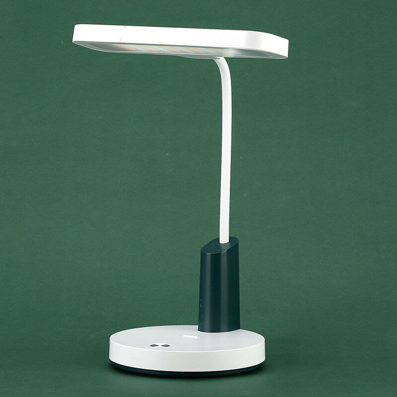 Modern Minimalist Plastic Long Shade Round Base Touch Charging LED Desk Lamp for Bedroom
