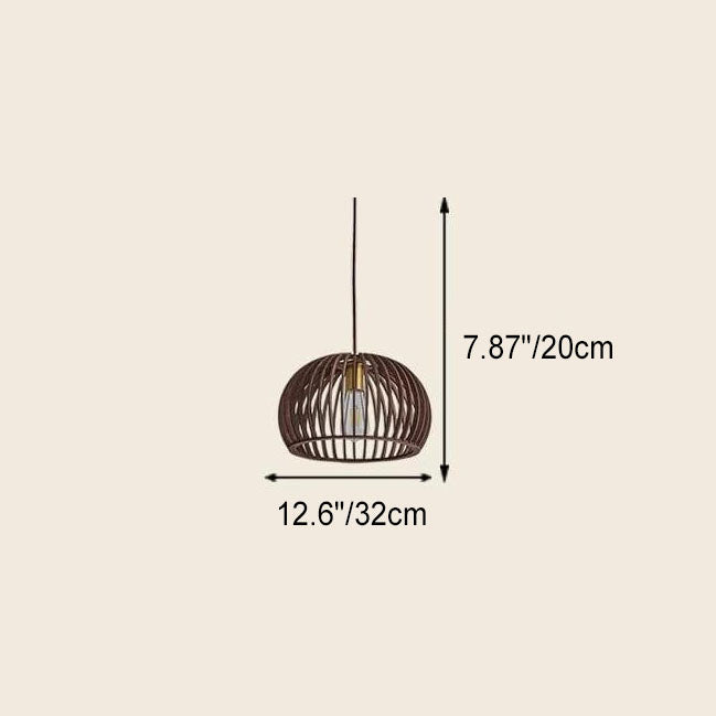 Nordic Vintage Basswood Oval Geometrie 1-Licht Pendelleuchte 
