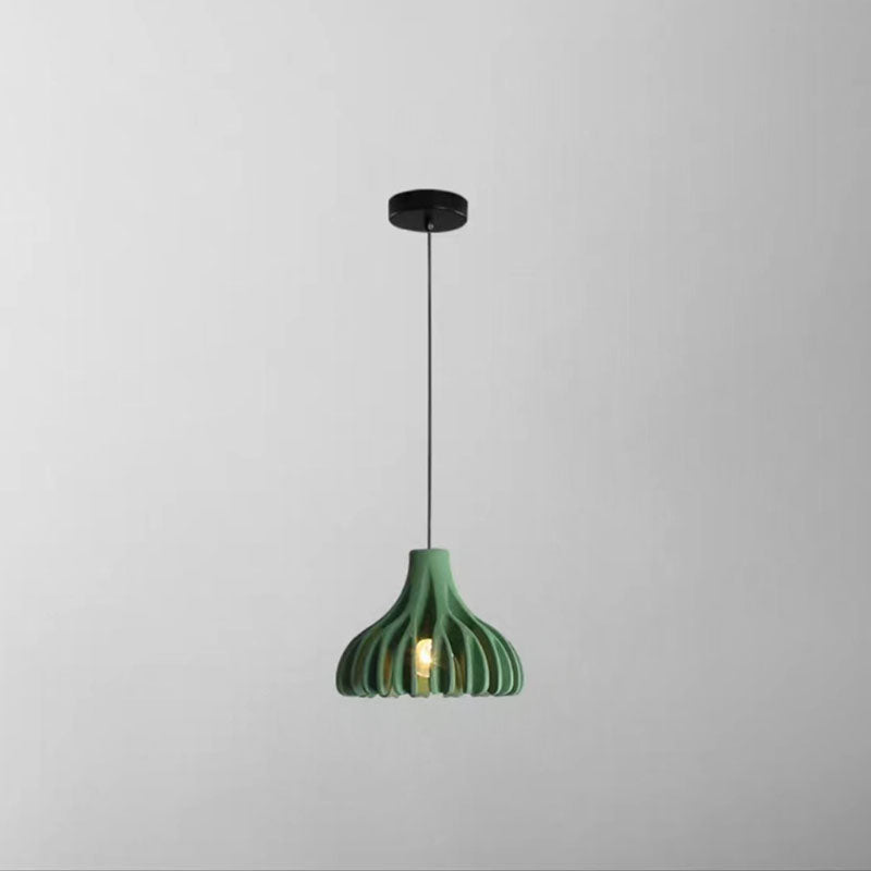 Contemporary Nordic Macaron Coral Resin Shade 1-Light Pendant Light For Dining Room