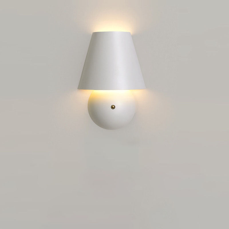 Applique murale LED en fer acrylique rond trapézoïdal crème moderne 