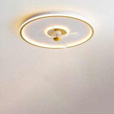 Modern Acrylic Round Minimalistic LED Flush Mount Fan Light