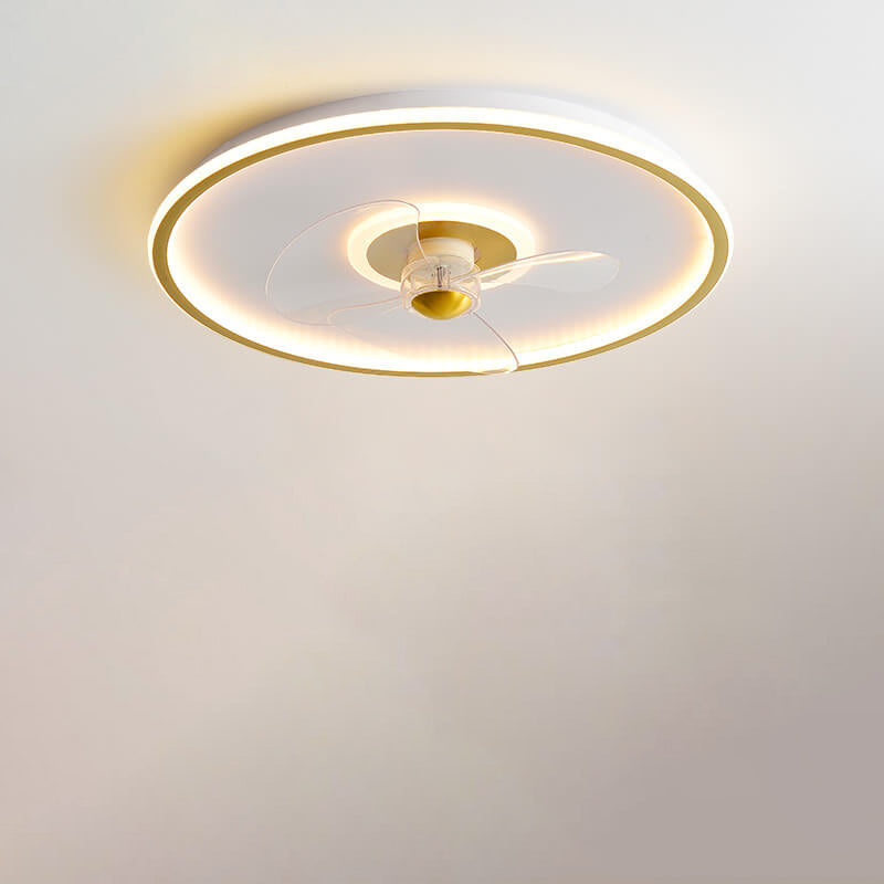 Modern Acrylic Round Minimalistic LED Flush Mount Fan Light