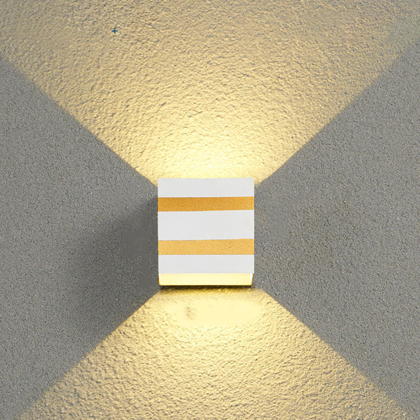 Outdoor Minimalist Square Cube Aluminum Waterproof LED Wall Sconce Lamp