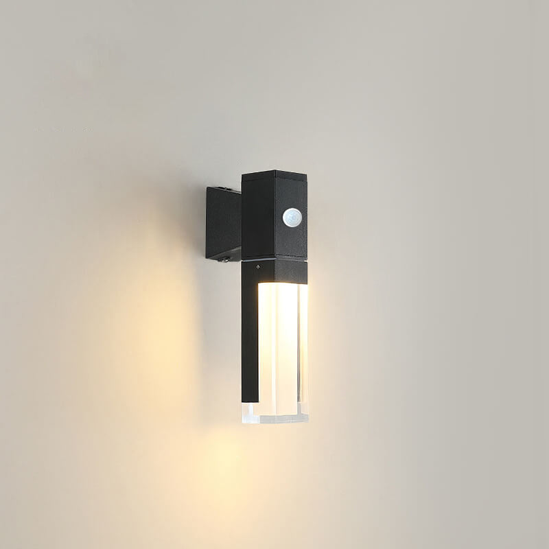 Modern Minimalist Square Column Induction Outdoor Waterproof LED Wall Sconce Lamp
