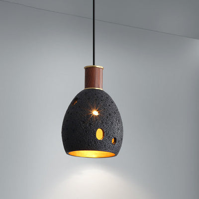 Nordic Vintage Resin Dome Brass 1-Light Pendant Light