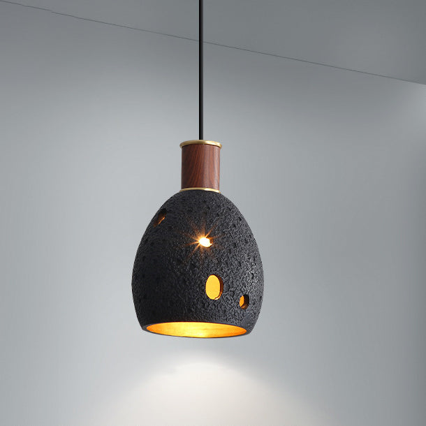Nordic Vintage Resin Dome Brass 1-Light Pendant Light