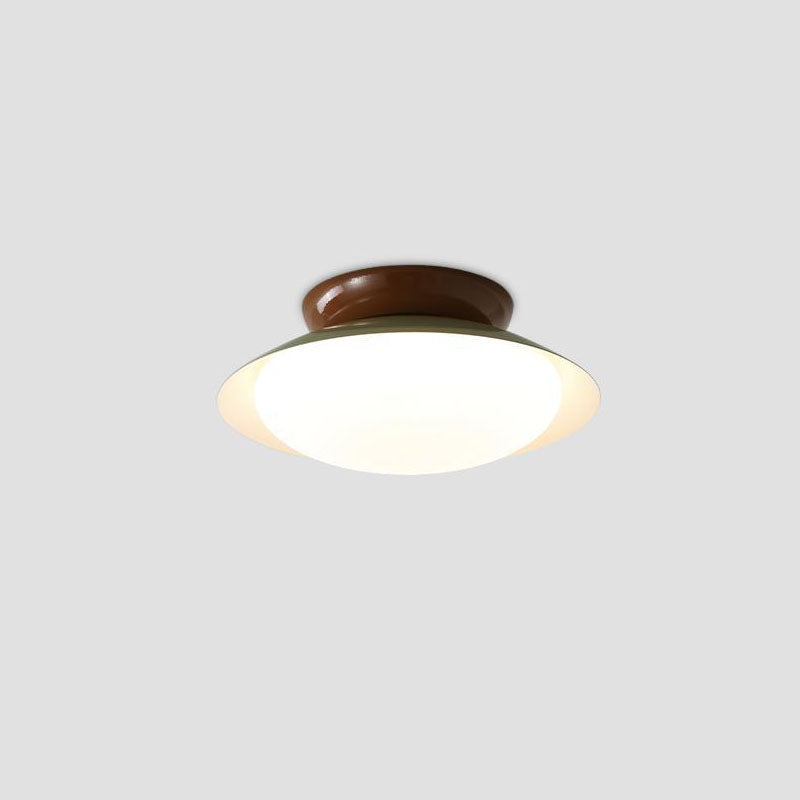 Modern Simplicity Round Hardware PE LED Semi-Flush Mount Ceiling Light For Bedroom