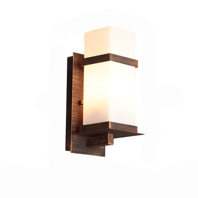 Modern Chinese Square Outdoor Waterproof 1-Light Wall Sconce Lamp