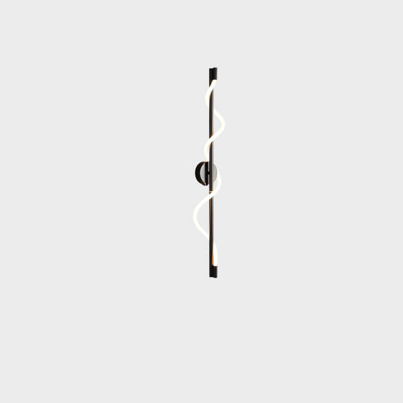 Modern Minimalist Copper-Plated Iron Twist Curve Long Bar Copper LED Wall Sconce Lamp For Living Room