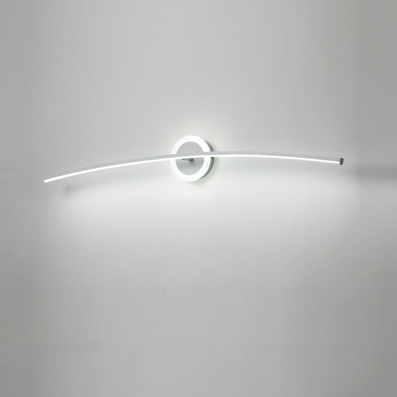 Modern Minimalist Curved Line LED Mirror Front Light Wall Sconce Lamp
