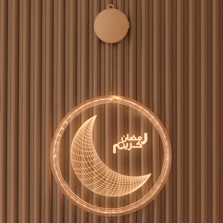 Luz Decorativa de Ventanas LED de Castillo de Luna de Eid Ramadan 