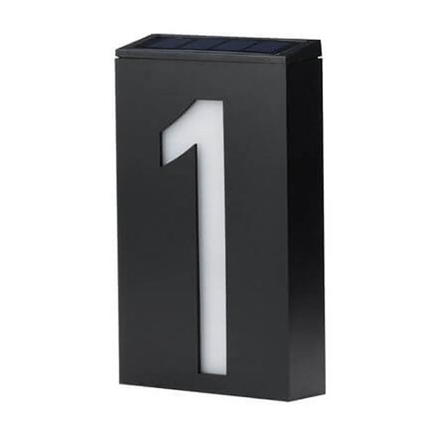 Moderne minimalistische rechteckige LED-Solar-Türschild-Wandleuchte aus ABS und PC für den Außenbereich, digitale Dekoration für Terrasse 