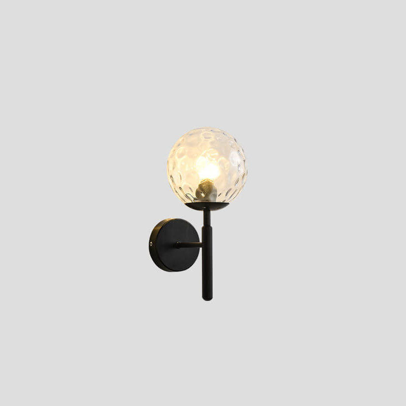 Nordic Minimalist Round Ball Iron Glass 1-Light Wall Sconce Lamp