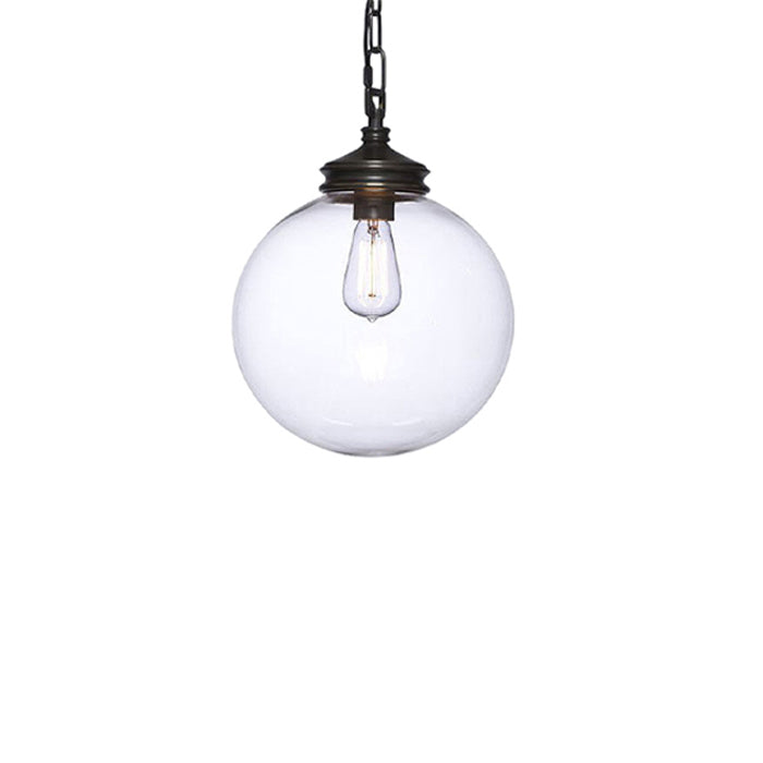 Contemporary Industria Clear Glass Iron Orb 1-Light Pendant Light For Living Room