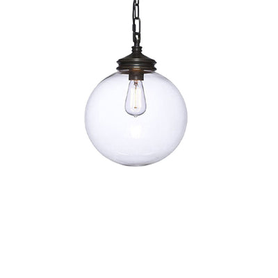 Vintage Minimalist Clear Glass Orb 1-Light Pendant Light