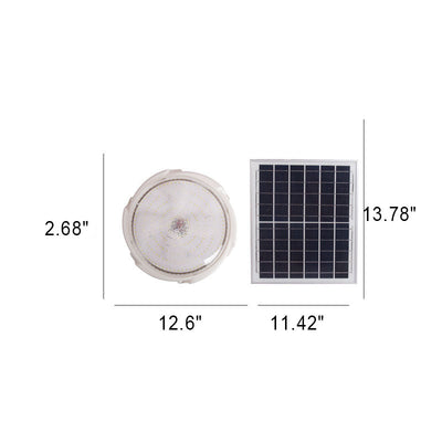 Modern Round Solar LED Remote Control Outdoor Indoor Flush Mount Lighting