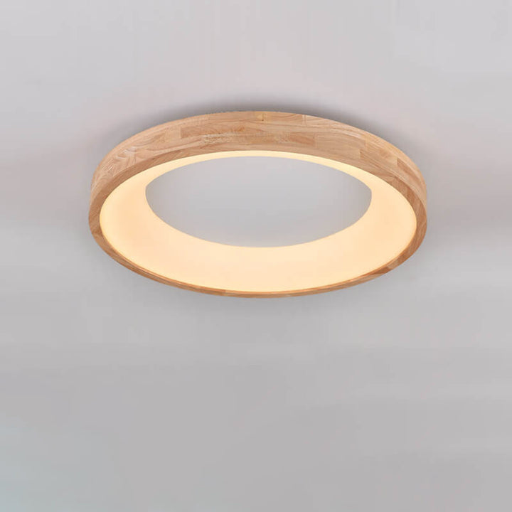Nordic Minimalist Log Wood Round LED Deckenleuchte mit bündigem Einbau 