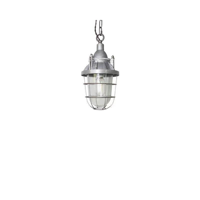 Vintage Industrial Aluminum Iron Glass Dome 1-Light Pendant Light