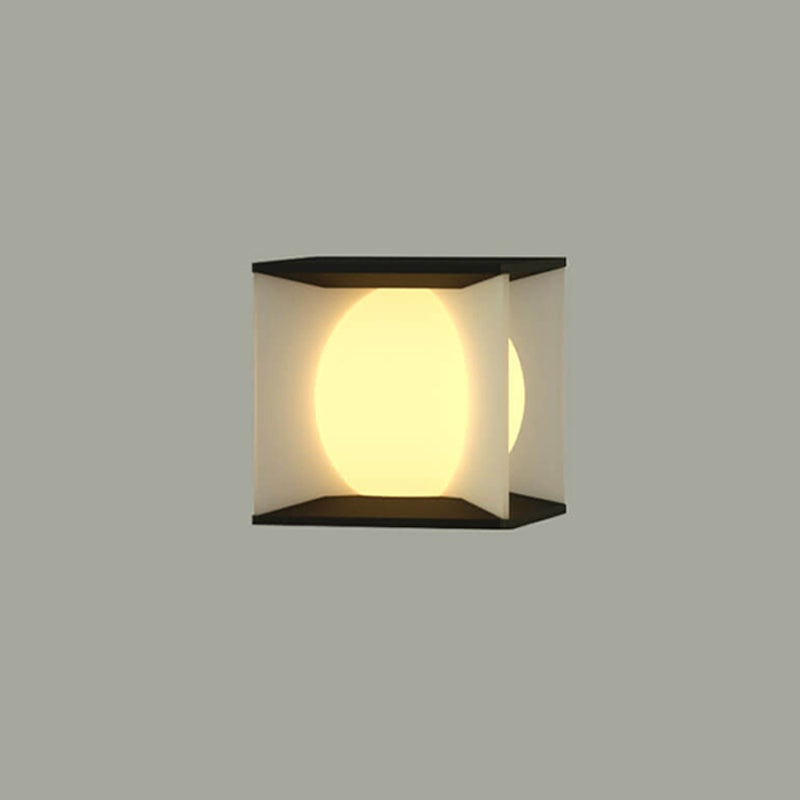 Modern Simplicity Square Acrylic Ball Design Post Head LED Patio Waterproof Landscape Light For Outdoor