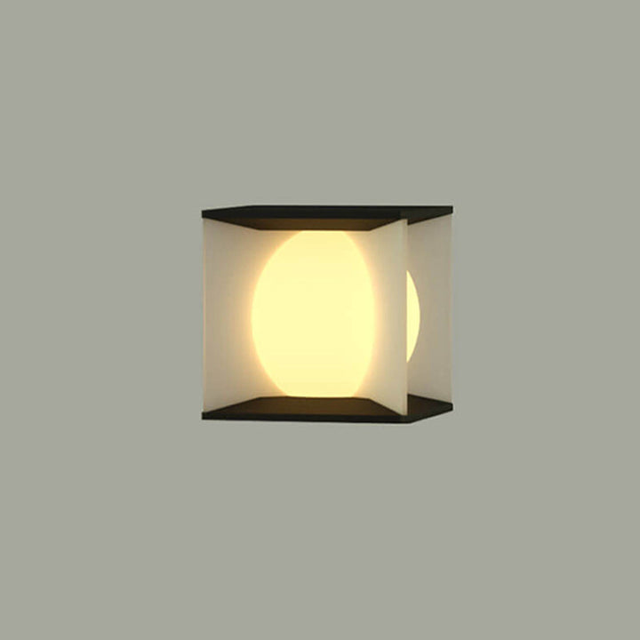 Modern Simplicity Square Acrylic Ball Design Post Head LED Patio Waterproof Landscape Light For Outdoor