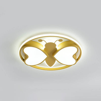 Creative Cartoon Butterfly Round LED  Flush Mount Ceiling Light