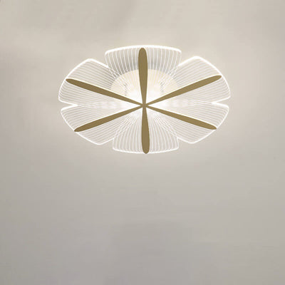 Modern Creative Clear Acrylic Round Flower LED Flush Mount Ceiling Light
