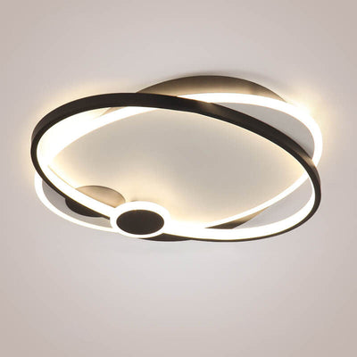 Modern Minimalist Oval Ring Geometry LED Flush Mount Ceiling Light