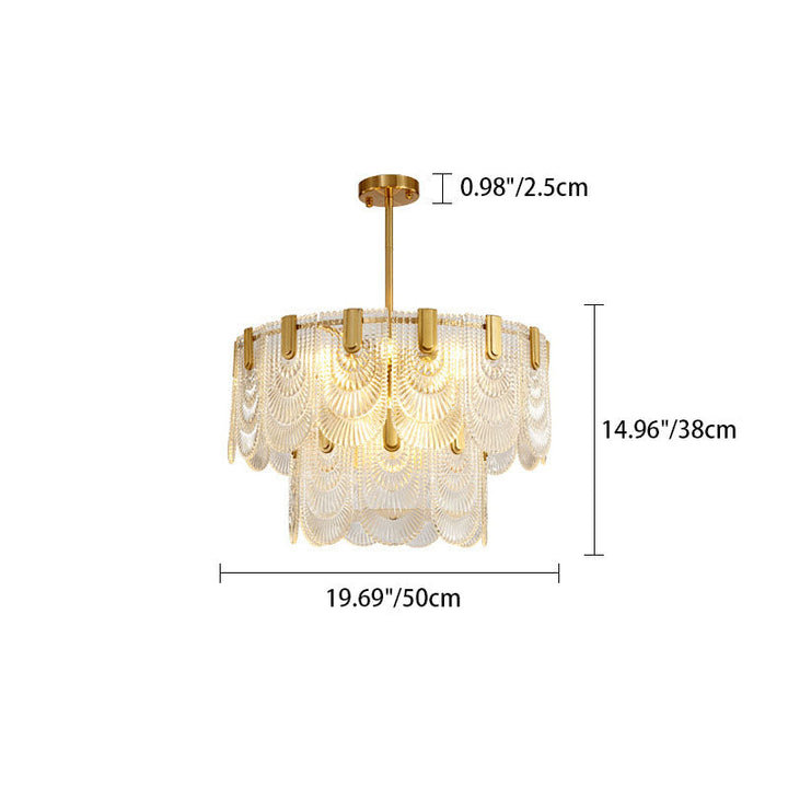 Moderne Luxus Runde Doppel Schicht Glas Eisen 6/9 Licht Pendelleuchte Für Wohnzimmer 