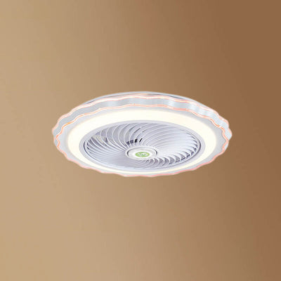 مروحة سقف بإضاءة LED مستديرة إبداعية حديثة على شكل زهرة 