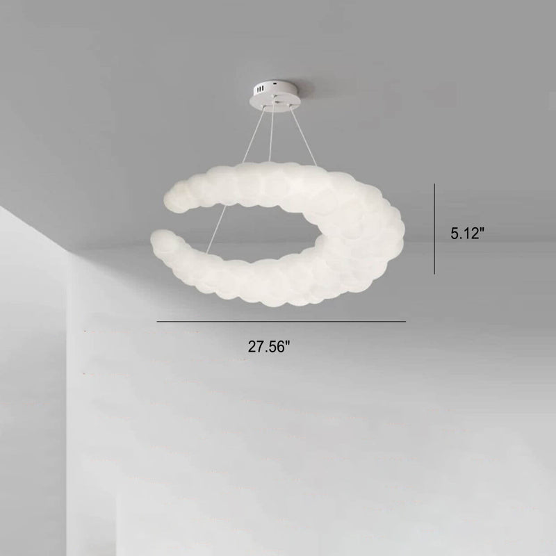 Nordische, minimalistische, milchweiße, halbmondförmige LED-Deckenleuchte zur bündigen Montage 