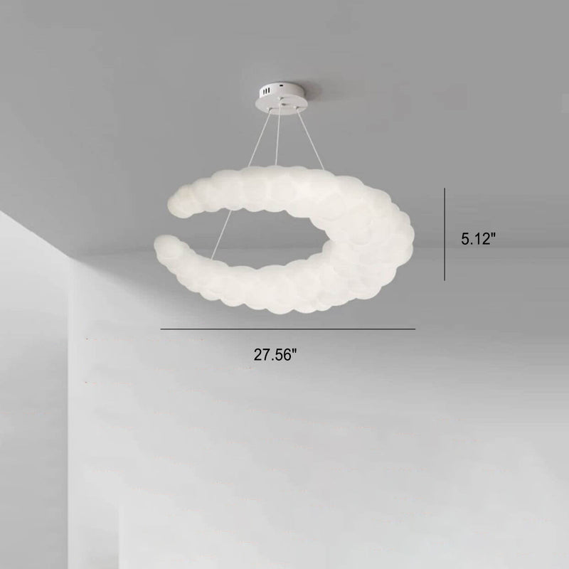 Nordic Minimalist Milk White Crescent LED Flush Mount Ceiling Light