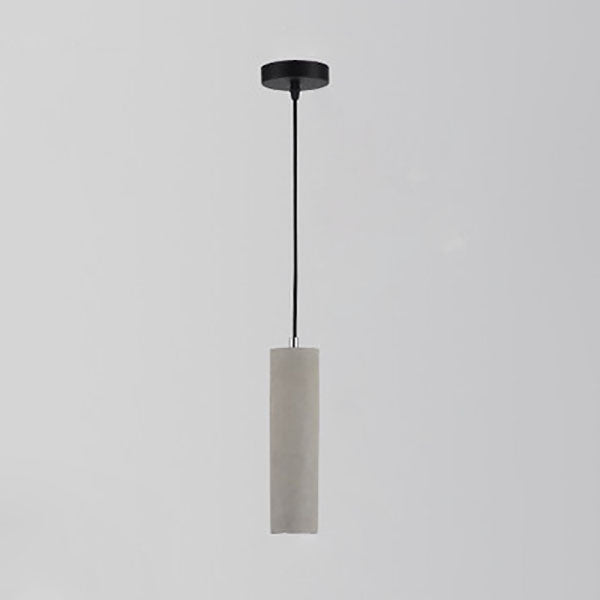 Contemporary Industrial Cylinder Cement 1-Light Pendant Light For Living Room