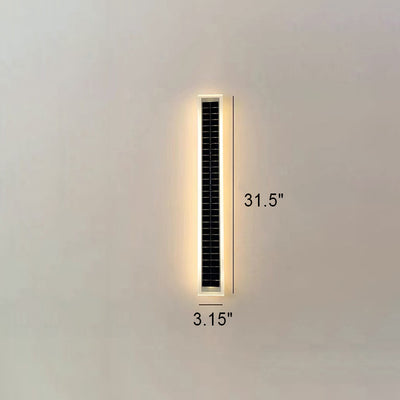 Minimalist Outdoor Solar Rectangular Strip Waterproof Patio LED Wall Sconce Lamp