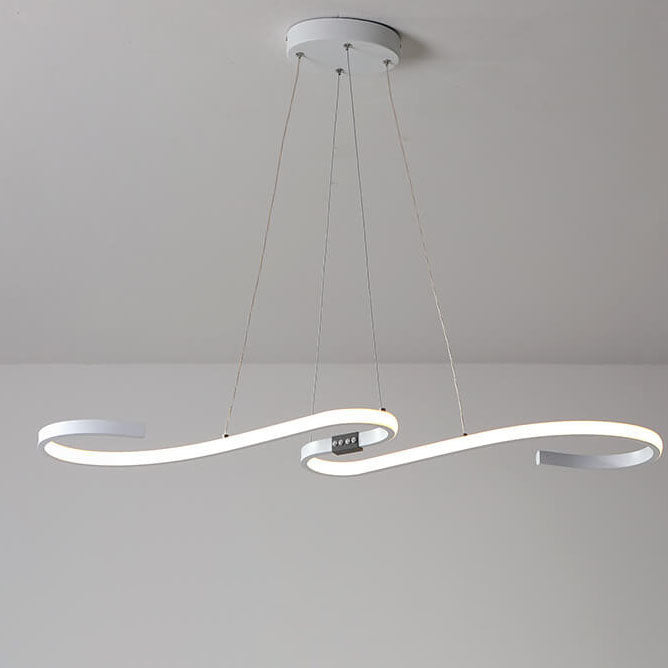 Nordic Minimalist Lines Aluminium-Silikon-LED-Insel-Licht-Kronleuchter 