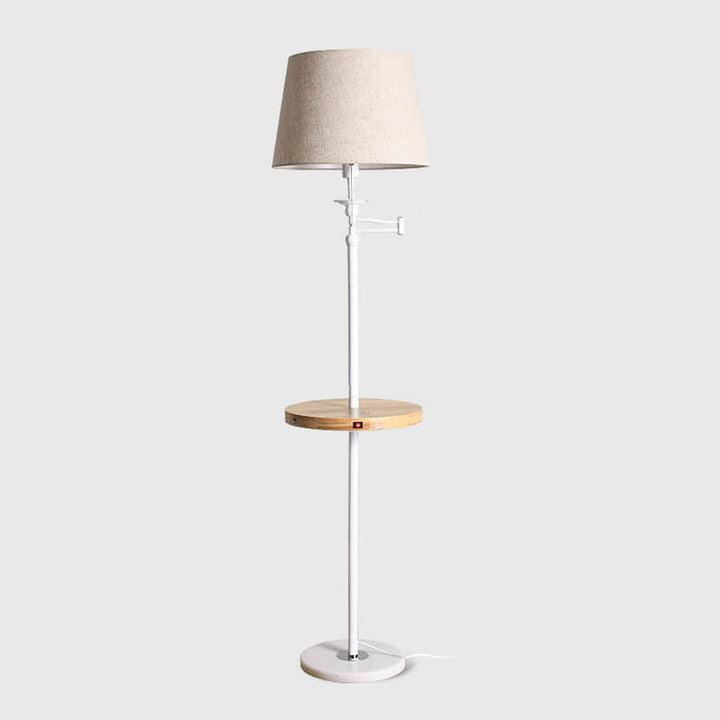 Lámpara de Mesa de Pie Recargable Inalámbrica USB de Tela Cónica Minimalista de 1 Luz 