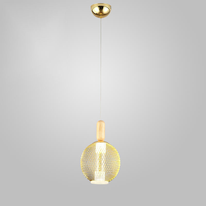 Moderne LED-Pendelleuchte mit Glasmaschenschirm 