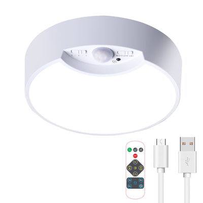 Simple White Round Motion Sensor LED Flush Mount Ceiling Light