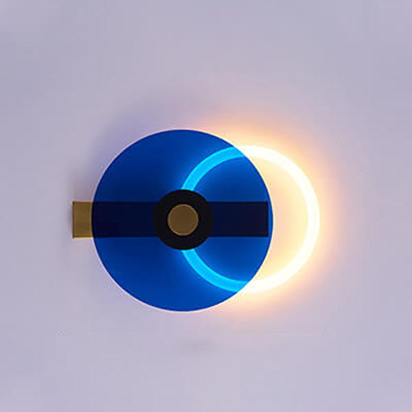 مصباح حائط LED دائري أكريليك مضيء وملون حديث 