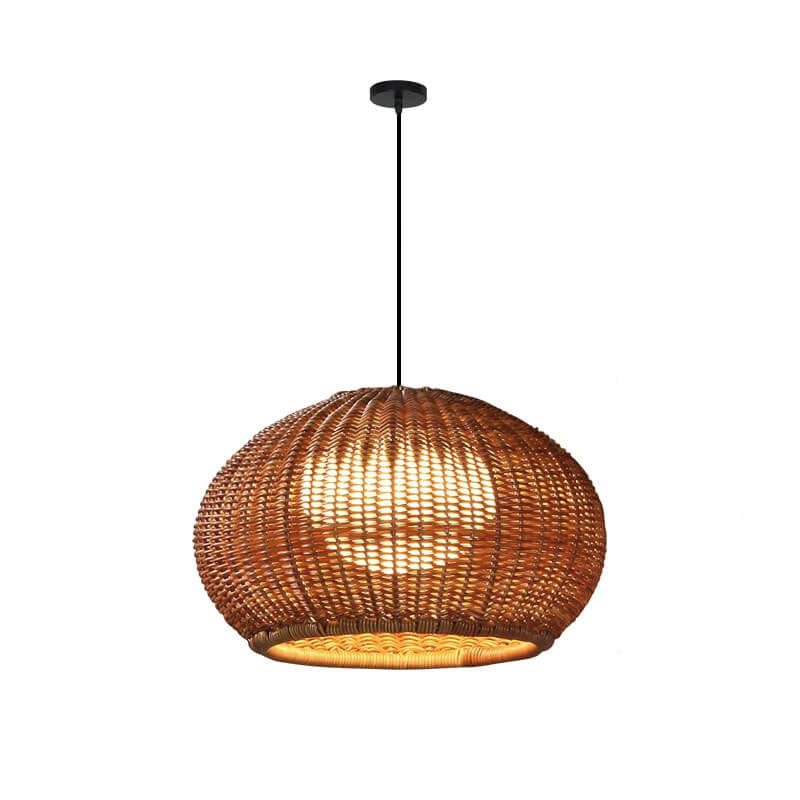 Japanese Minimalist Rattan 1-Light Pendant Light