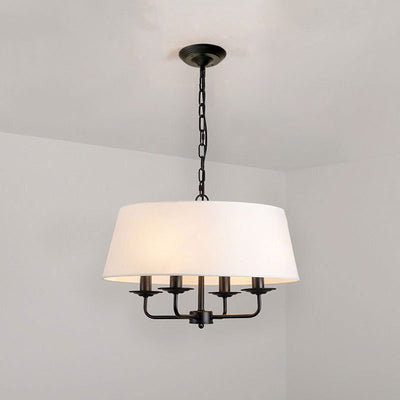 European Vintage Classic Iron Cloth 4-Light Pendant Light